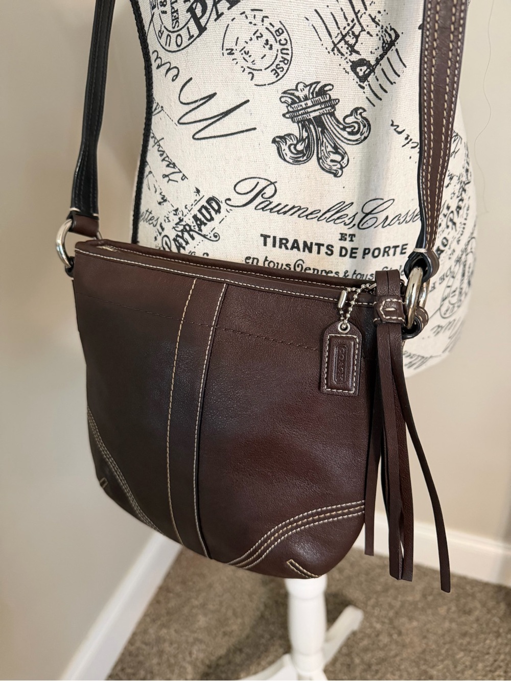 Coach Vintage Soho Mini Leather Crossbody Shoulder Bag in Dark Brown - Picture 5 of 11